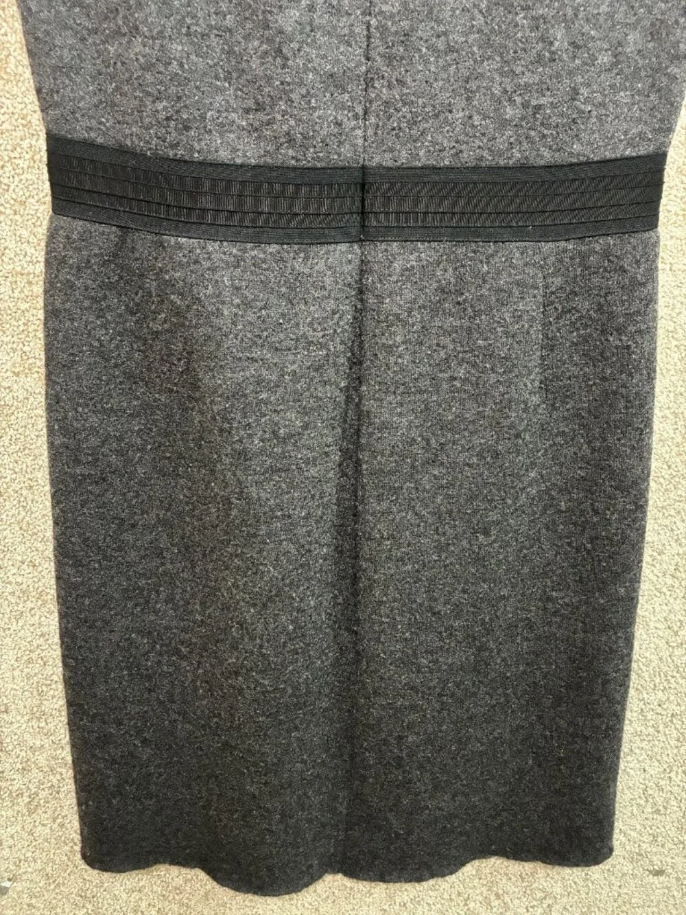 Tory Burch Womens M Wool Sheath Dress Gray Sequin Cutout Embellished Cocktail